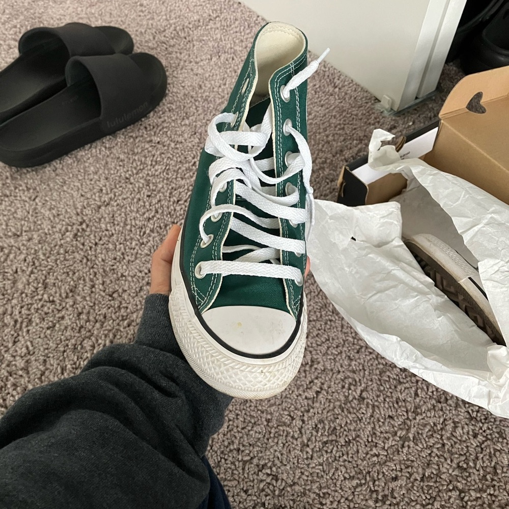 Converse Green and White High-Top Sneakers